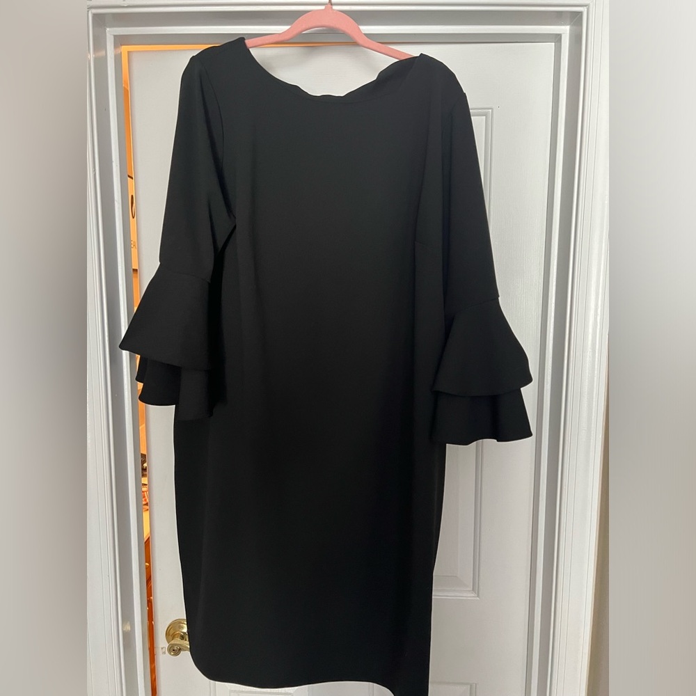 Calvin Klein sheath dress with tulip sleeves
